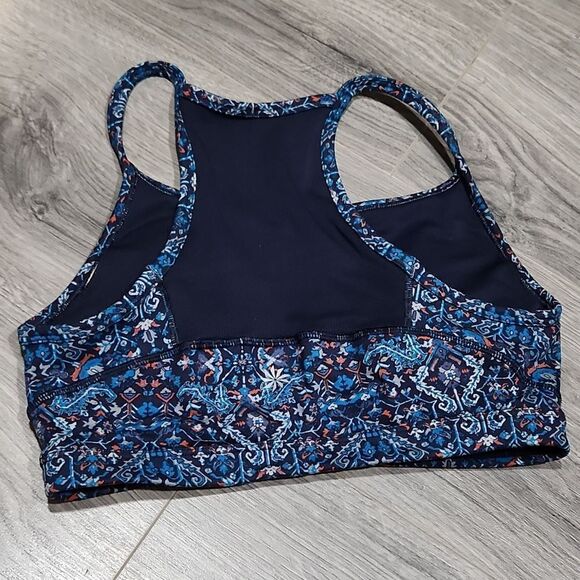 ATHLETA Navy Razorback Workout Sports Bra Tank - Picture 5 of 7